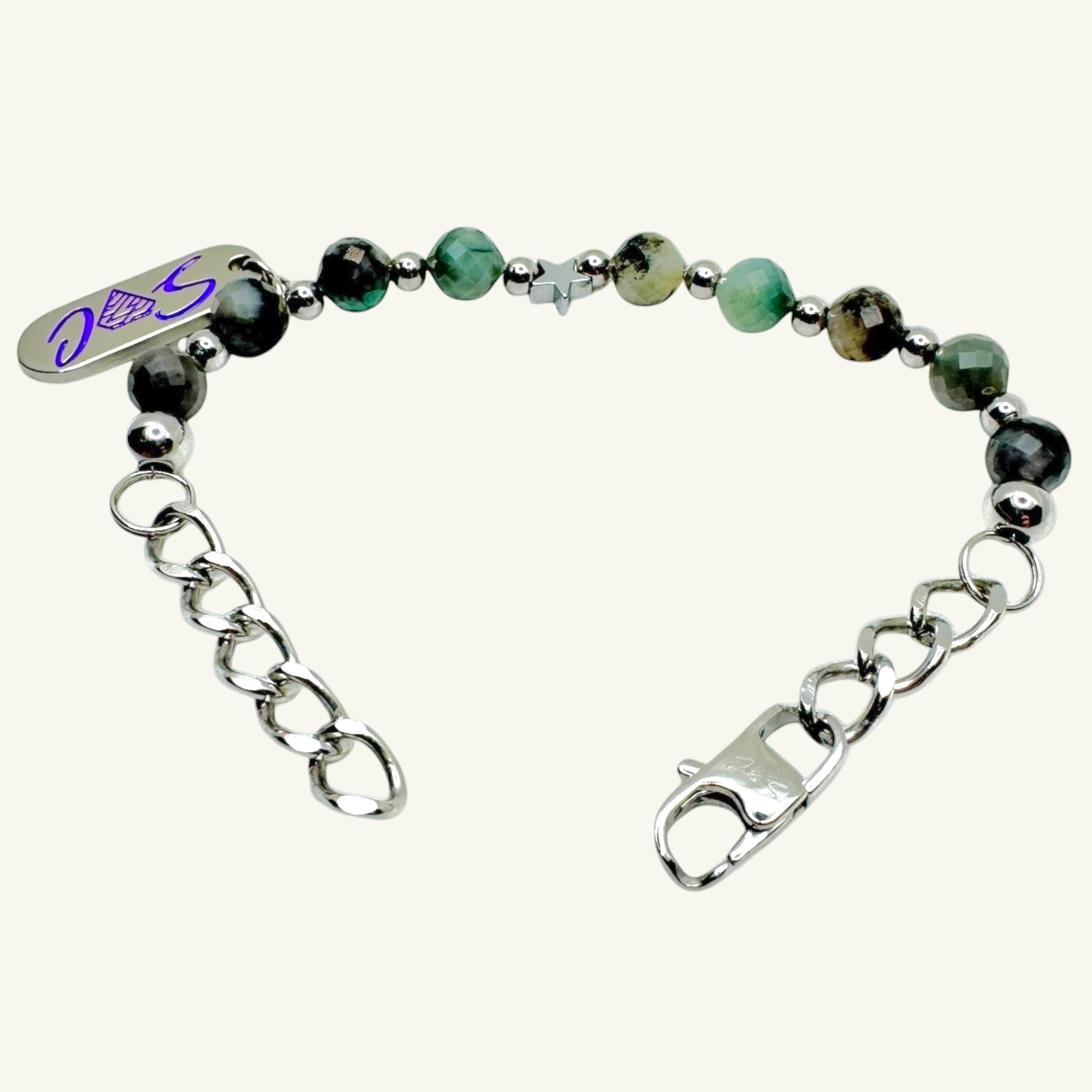 Bracciale smeraldo sfaccettato Sharifa Crystals